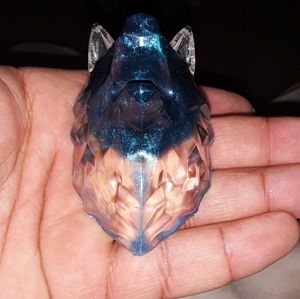 Beautiful Blue Wolf Head Key Chain